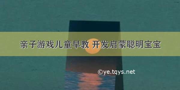 亲子游戏儿童早教 开发启蒙聪明宝宝