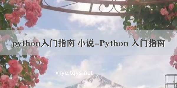 python入门指南 小说-Python 入门指南