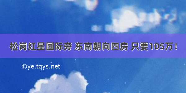 松岗红星国际旁 东南朝向四房 只要105万！