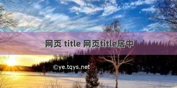 网页 title 网页title居中