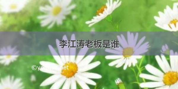 李江涛老板是谁