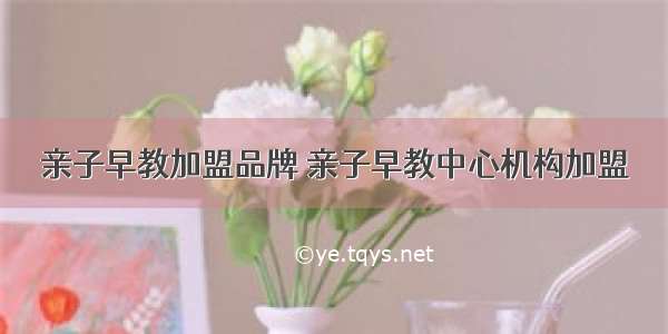 亲子早教加盟品牌 亲子早教中心机构加盟