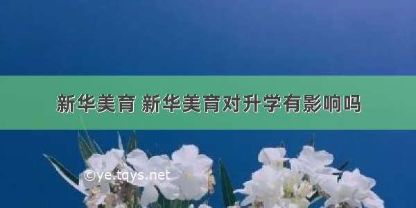 新华美育 新华美育对升学有影响吗