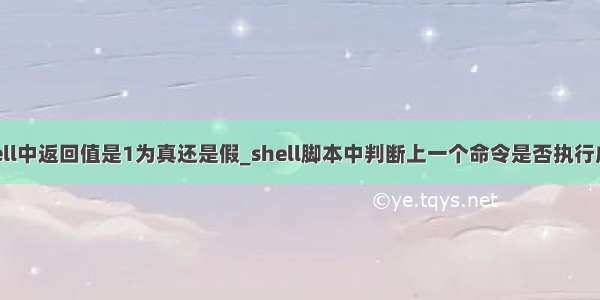 shell中返回值是1为真还是假_shell脚本中判断上一个命令是否执行成功