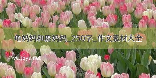 龟妈妈和鹿妈妈_250字_作文素材大全