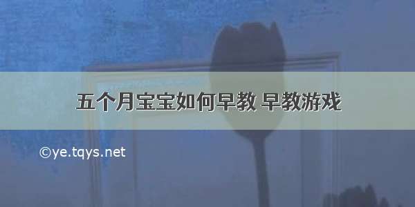 五个月宝宝如何早教 早教游戏