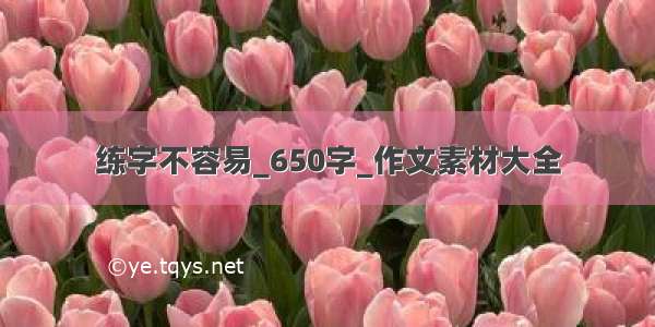 练字不容易_650字_作文素材大全