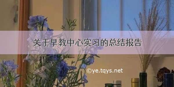 关于早教中心实习的总结报告