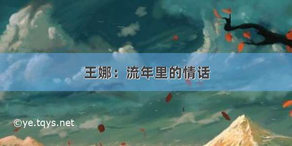 王娜：流年里的情话