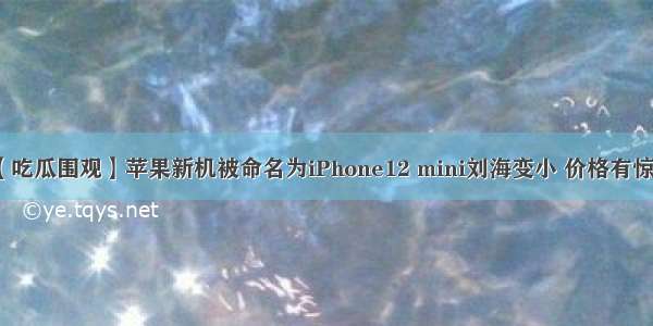 【吃瓜围观】苹果新机被命名为iPhone12 mini刘海变小 价格有惊喜