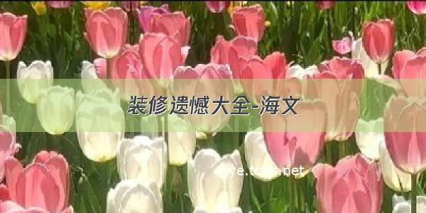 装修遗憾大全-海文