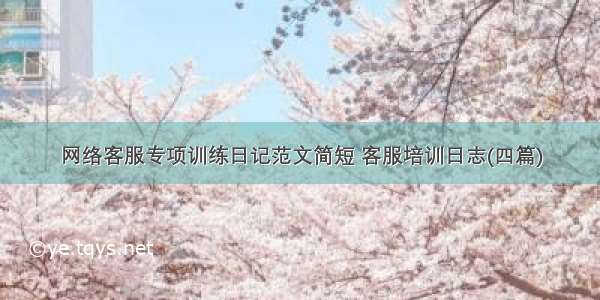 网络客服专项训练日记范文简短 客服培训日志(四篇)