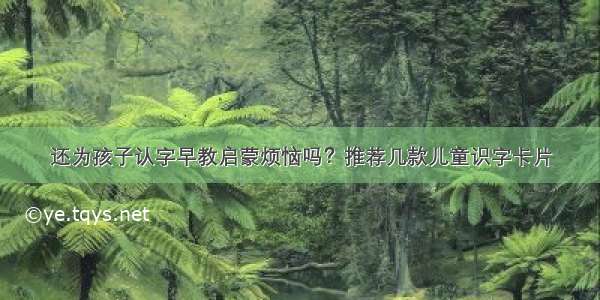 还为孩子认字早教启蒙烦恼吗？推荐几款儿童识字卡片