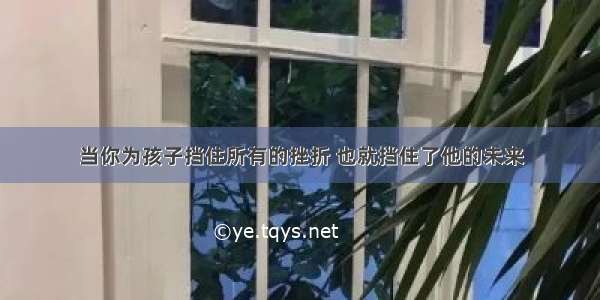 当你为孩子挡住所有的挫折 也就挡住了他的未来