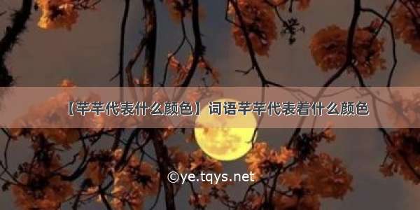 【芊芊代表什么颜色】词语芊芊代表着什么颜色