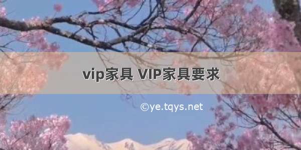 vip家具 VIP家具要求