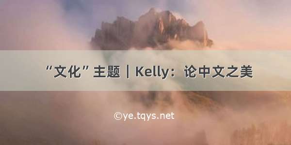 “文化”主题｜Kelly：论中文之美
