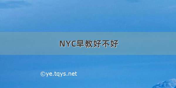 NYC早教好不好