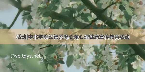 活动|中北学院经管系畅心苑心理健康宣传教育活动