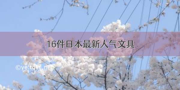 16件日本最新人气文具