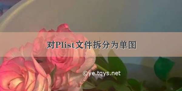 对Plist文件拆分为单图