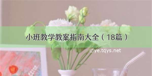 小班教学教案指南大全（18篇）