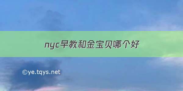 nyc早教和金宝贝哪个好