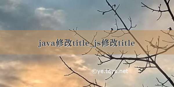 java修改title_js修改title