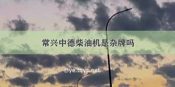 常兴中德柴油机是杂牌吗