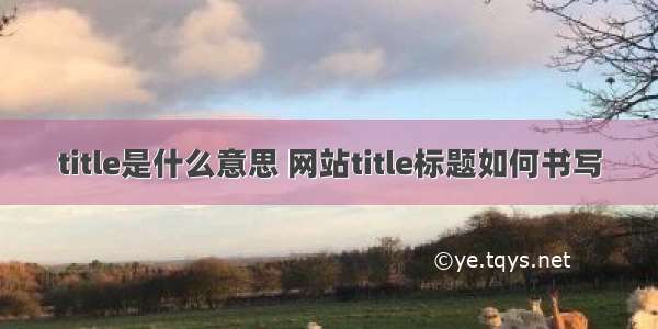 title是什么意思 网站title标题如何书写