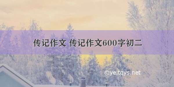 传记作文 传记作文600字初二