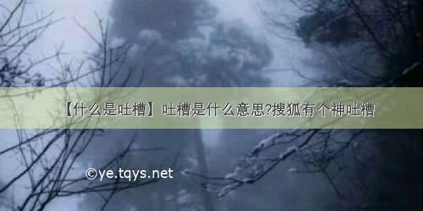 【什么是吐槽】吐槽是什么意思?搜狐有个神吐槽