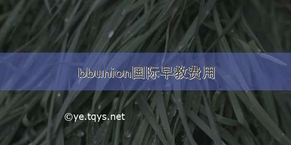 bbunion国际早教费用