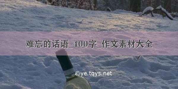 难忘的话语_400字_作文素材大全