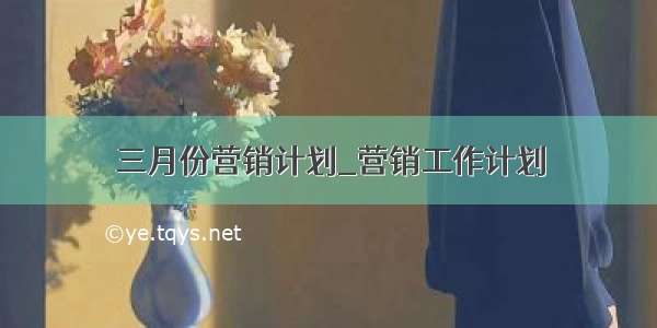 三月份营销计划_营销工作计划