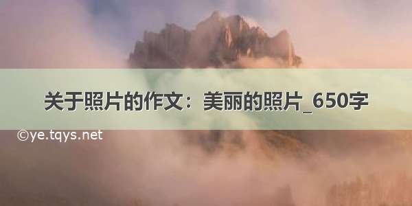 关于照片的作文：美丽的照片_650字