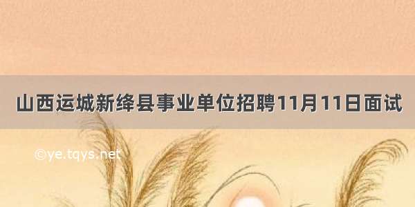 山西运城新绛县事业单位招聘11月11日面试