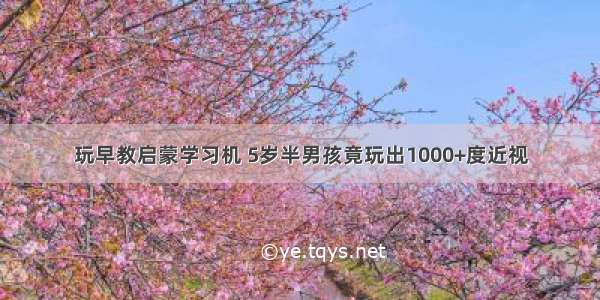 玩早教启蒙学习机 5岁半男孩竟玩出1000+度近视