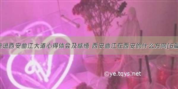 走进西安曲江大道心得体会及感悟 西安曲江在西安的什么方向(6篇)