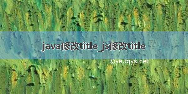 java修改title_js修改title