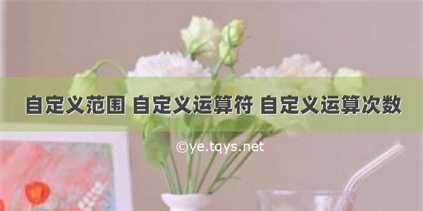 自定义范围 自定义运算符 自定义运算次数