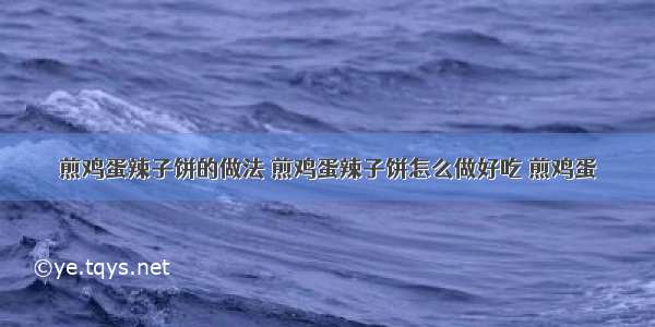 煎鸡蛋辣子饼的做法 煎鸡蛋辣子饼怎么做好吃 煎鸡蛋