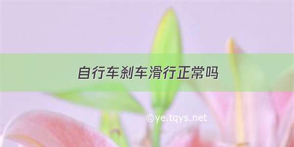 自行车刹车滑行正常吗