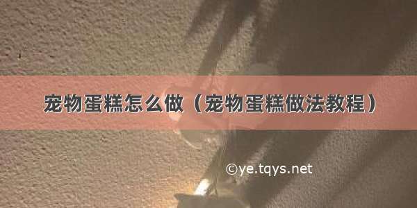 宠物蛋糕怎么做（宠物蛋糕做法教程）