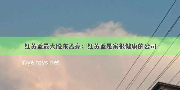 红黄蓝最大股东孟亮：红黄蓝是家很健康的公司