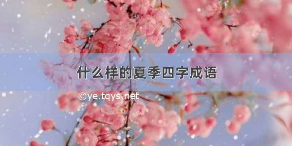 什么样的夏季四字成语