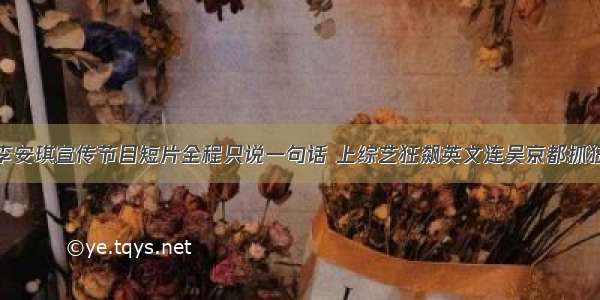 李安琪宣传节目短片全程只说一句话 上综艺狂飙英文连吴京都抓狂