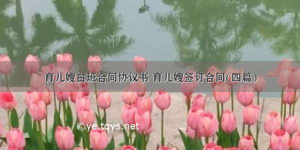 育儿嫂白班合同协议书 育儿嫂签订合同(四篇)