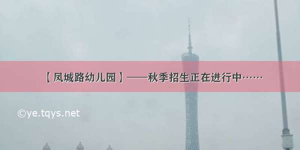 【凤城路幼儿园】——秋季招生正在进行中……