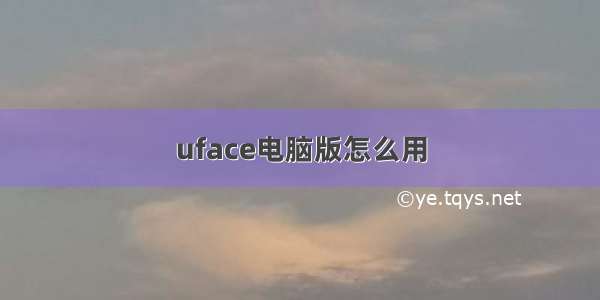 uface电脑版怎么用